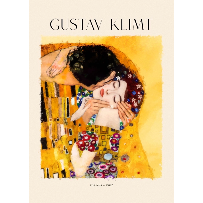 Plakat Gustav Klimt - The Kiss 1907